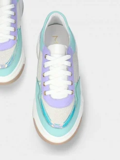 Sapatilha Turquesa Com Cunha Para Mulher Benedita 01