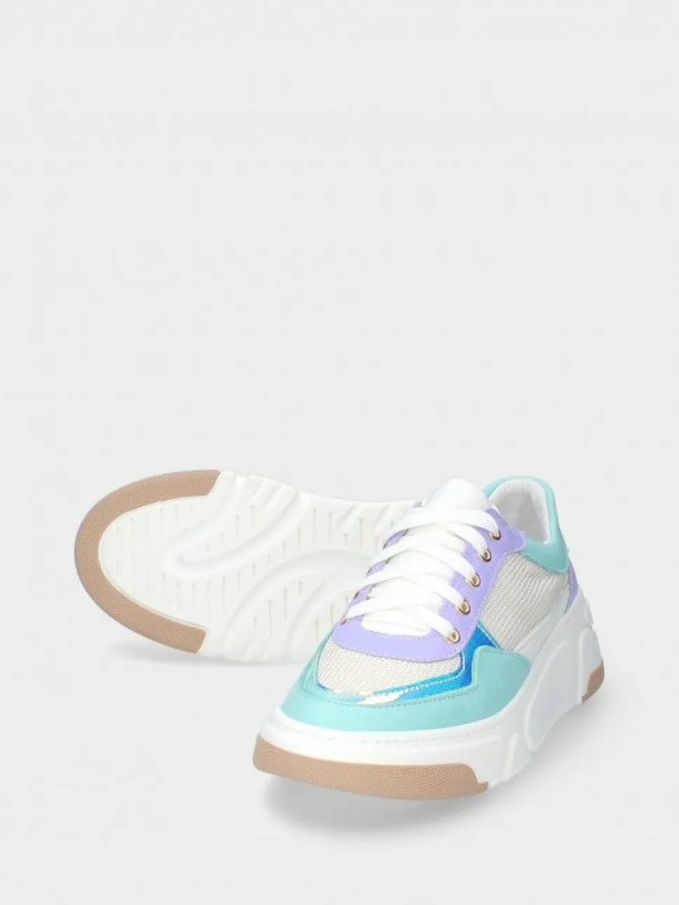 Sapatilha Turquesa Com Cunha Para Mulher Benedita 01