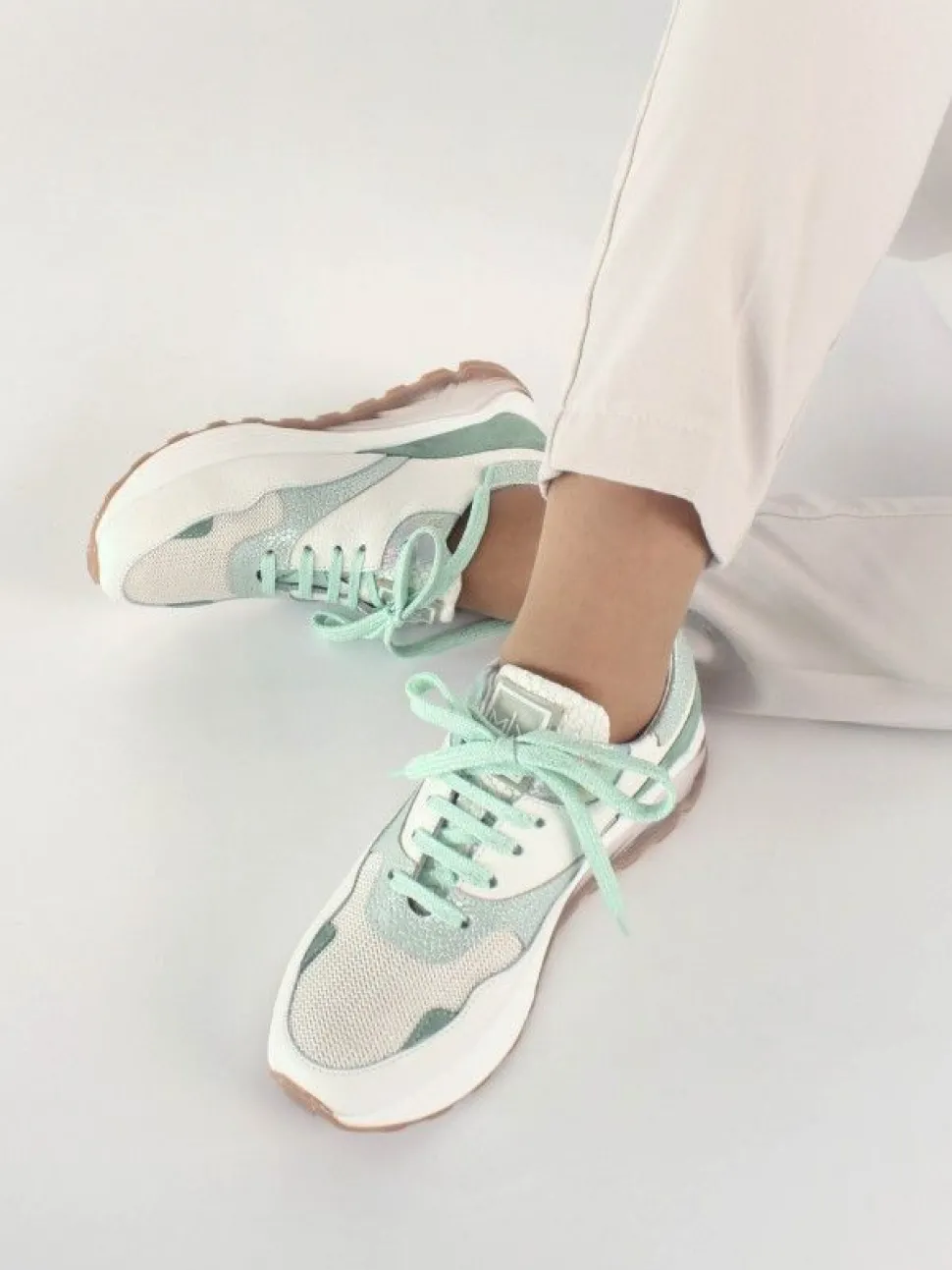 Sapatilhas Branca E Verde Para Mulher Angela 21