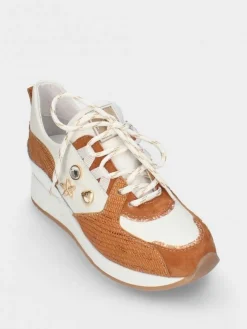 Sapatilhas Brancas E Camel De Cunha Alice93