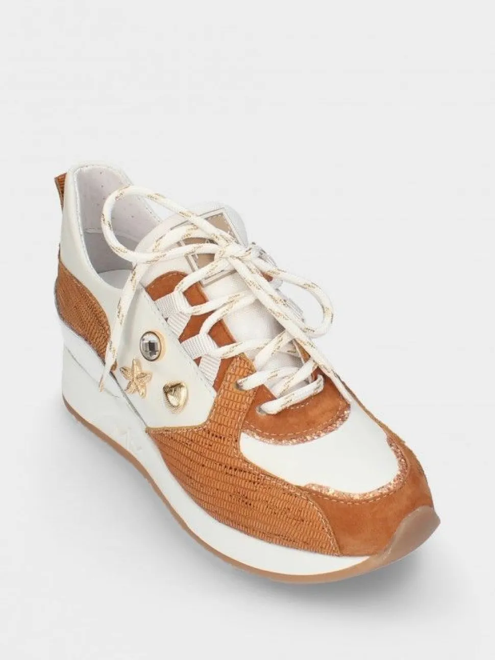 Sapatilhas Brancas E Camel De Cunha Alice93