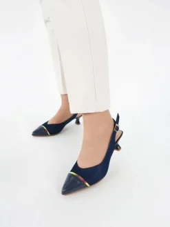 Sapato Salto Medio Azul Lori 33