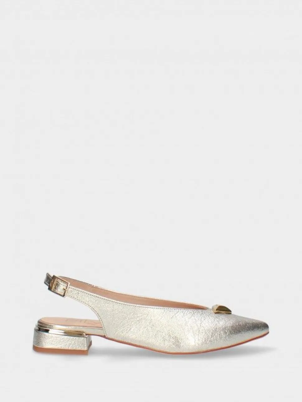 Sapato Salto Raso Dourado Lea 65