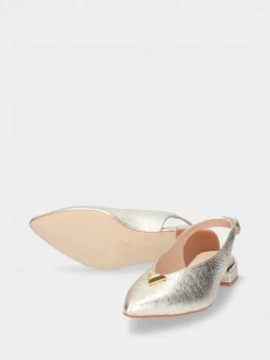 Sapato Salto Raso Dourado Lea 65