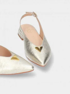 Sapato Salto Raso Dourado Lea 65