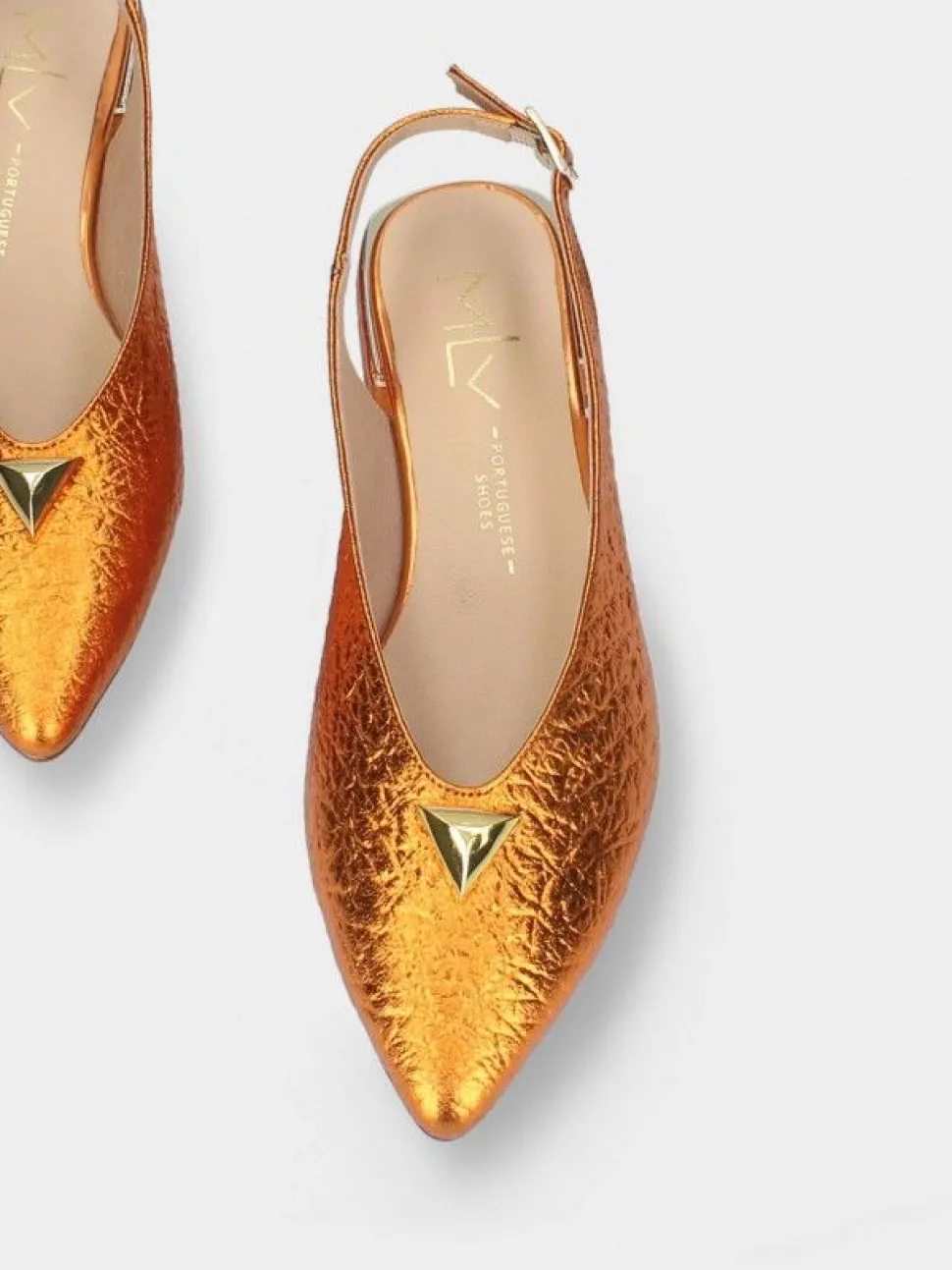 Sapato Salto Raso Laranja Lea 65