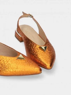 Sapato Salto Raso Laranja Lea 65