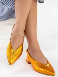 Sapato Salto Raso Laranja Lea 65