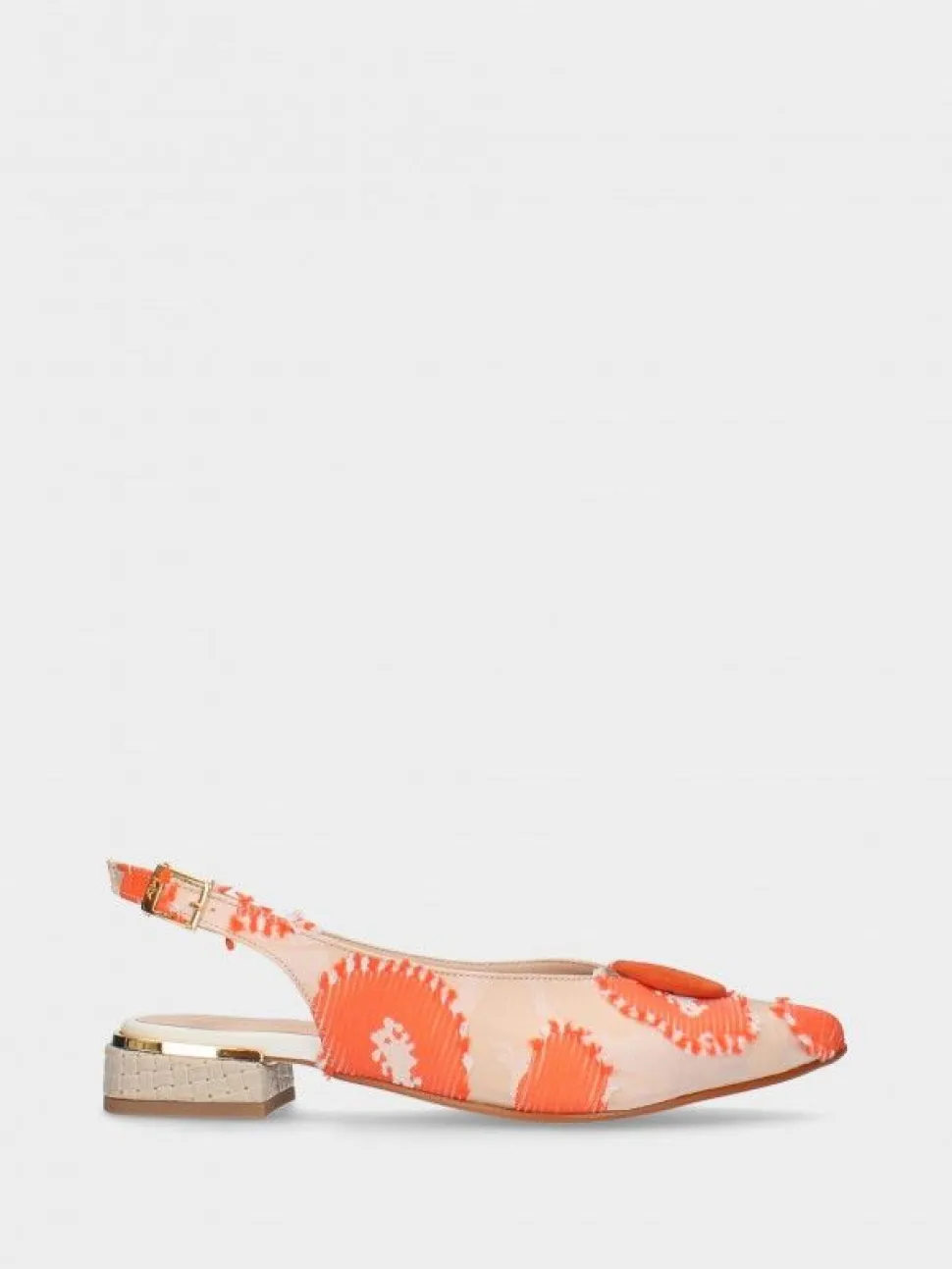 Sapato Salto Raso Laranja Lea51