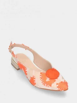 Sapato Salto Raso Laranja Lea51