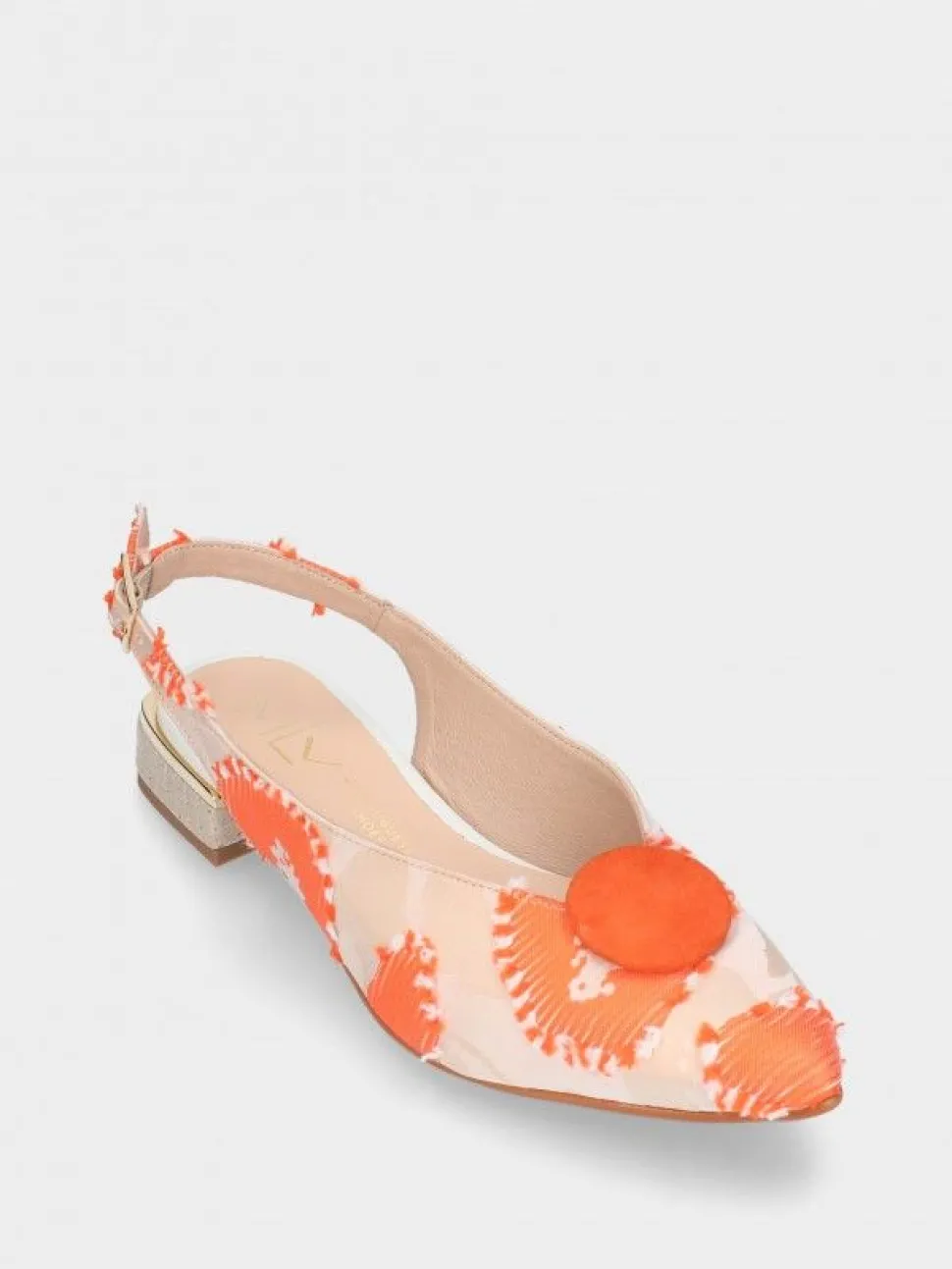 Sapato Salto Raso Laranja Lea51