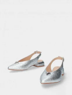 Sapato Salto Raso Prateado Lea 65