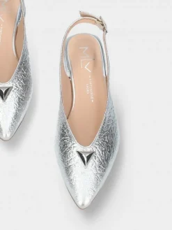 Sapato Salto Raso Prateado Lea 65