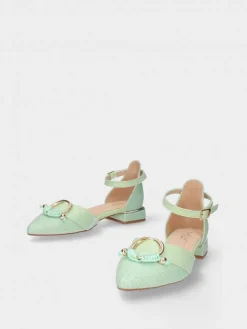 Sapato Salto Raso Verde Para Mulher Lea 64