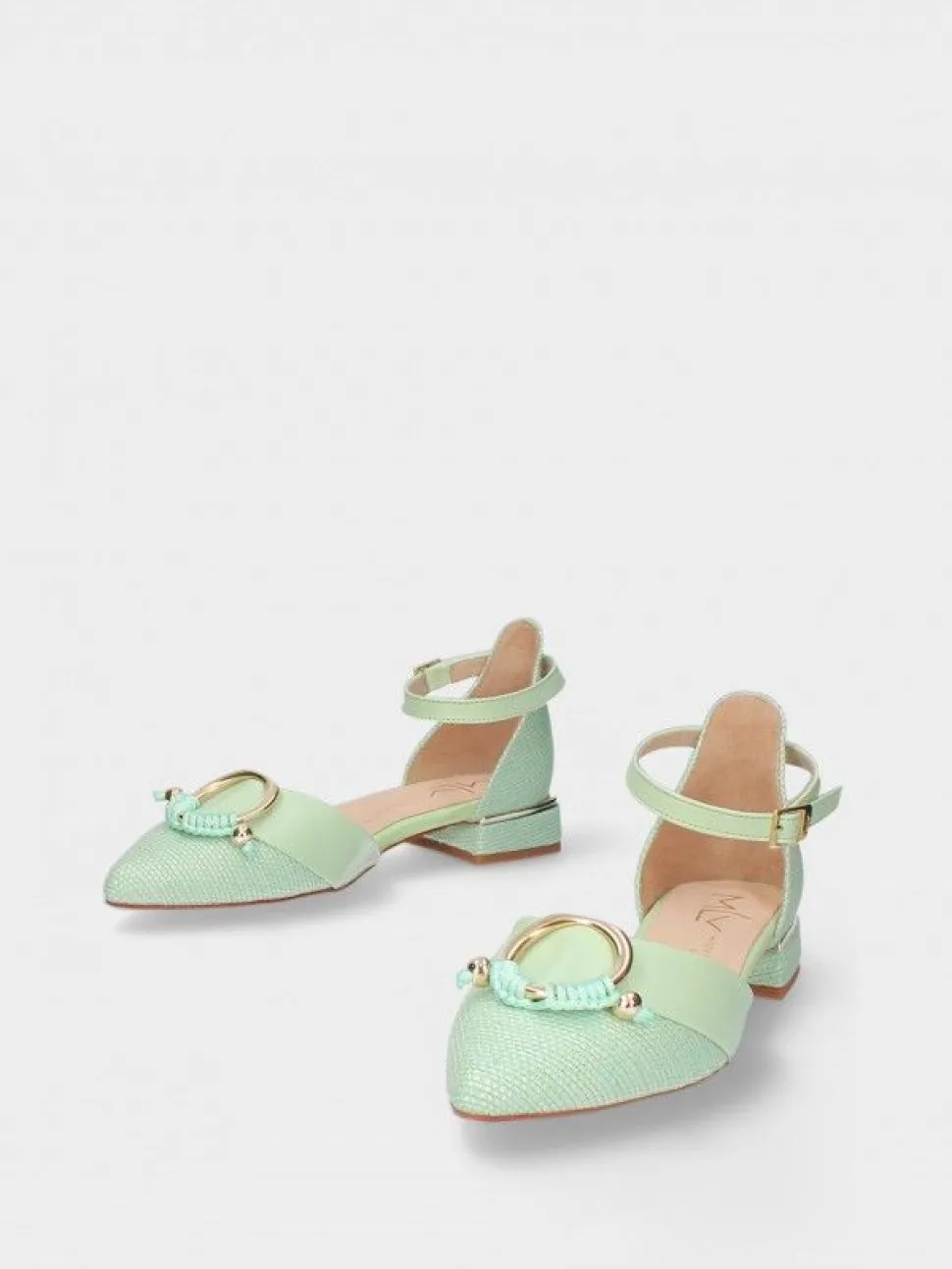 Sapato Salto Raso Verde Para Mulher Lea 64