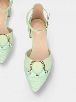 Sapato Salto Raso Verde Para Mulher Lea 64