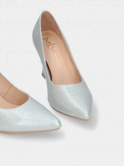 Sapato Stiletto Prateado Salto Alto Luisa 01
