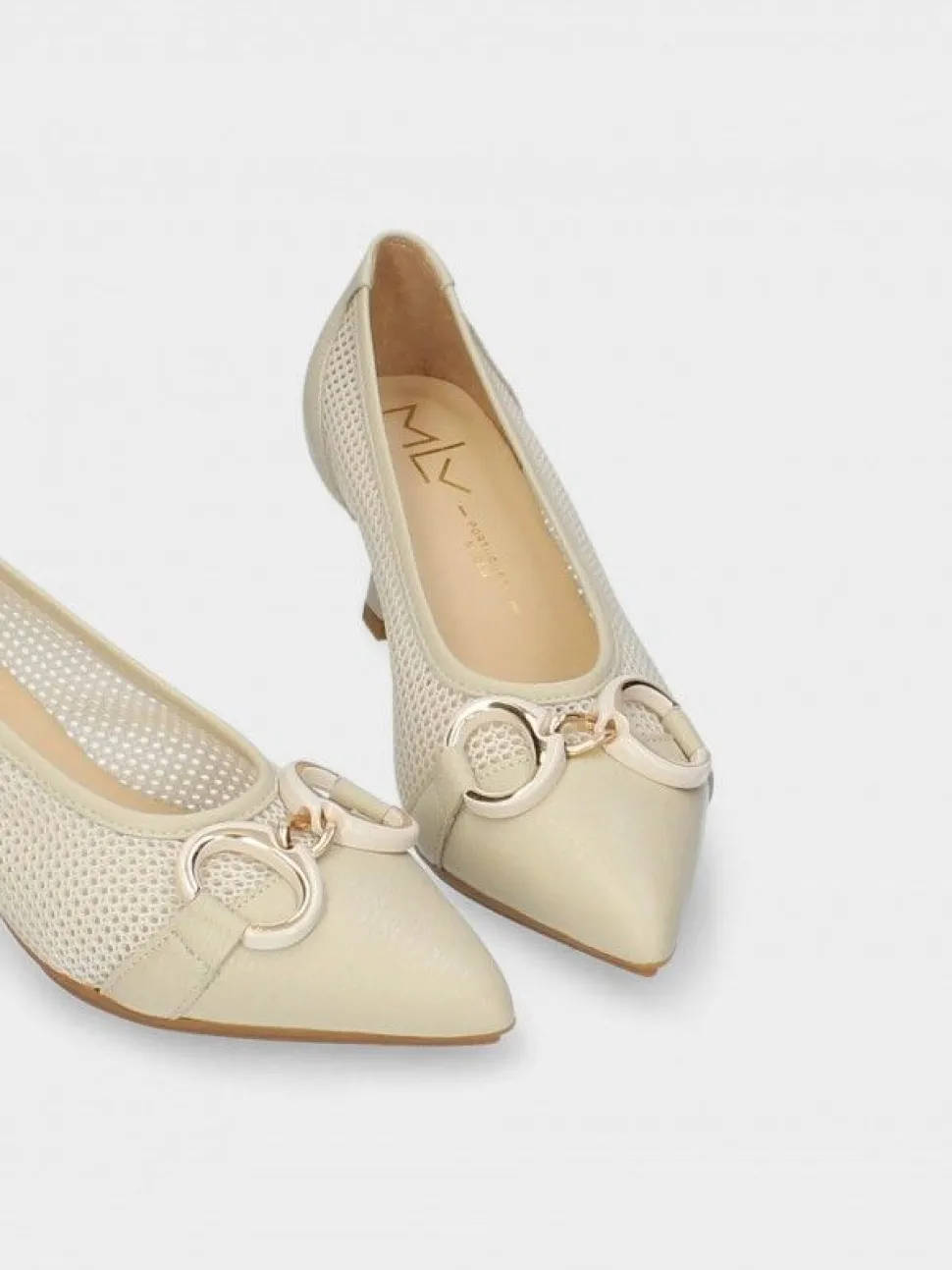 Stilleto Bege Salto Medio Lori 34